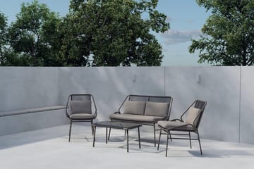 Zakynthos sofagruppe 2-seters sofa + 2 lenestoler med bord utendørs - Brun - Hagemøbler - Loungemøbler - Sofagruppe utendørs