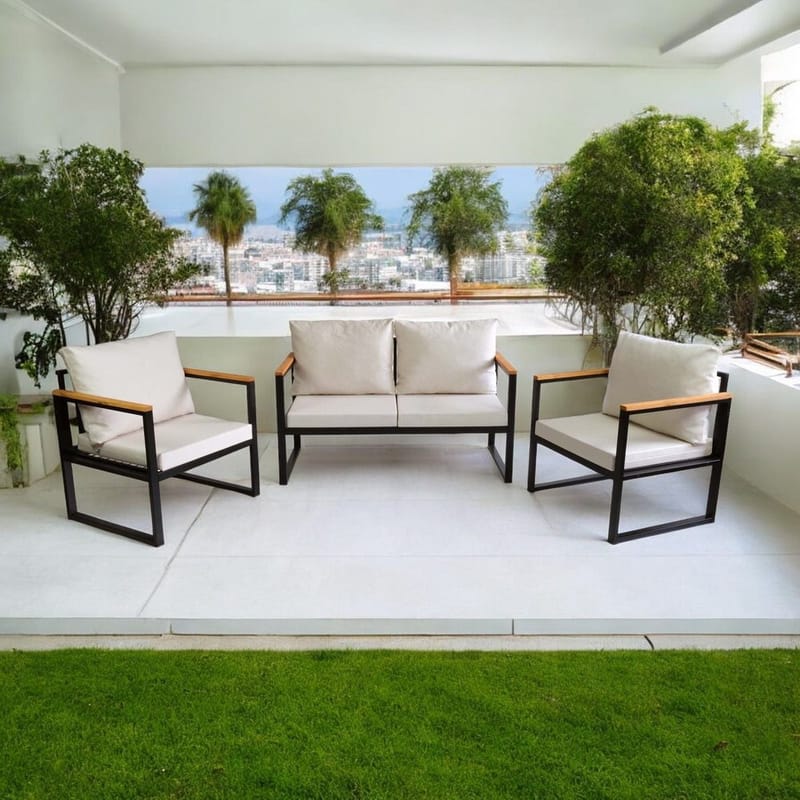 Zevric 4-seters Sofagruppe Utendørs - Beige - Hage - Utemiljø - Veranda & terrasse - Verandamøbler