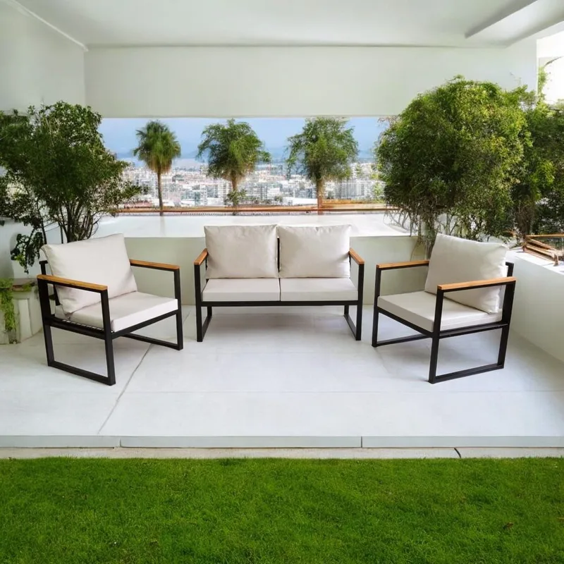 Zevric 4-seters Sofagruppe Utendørs - Beige - Hage - Utemiljø - Veranda & terrasse - Verandamøbler