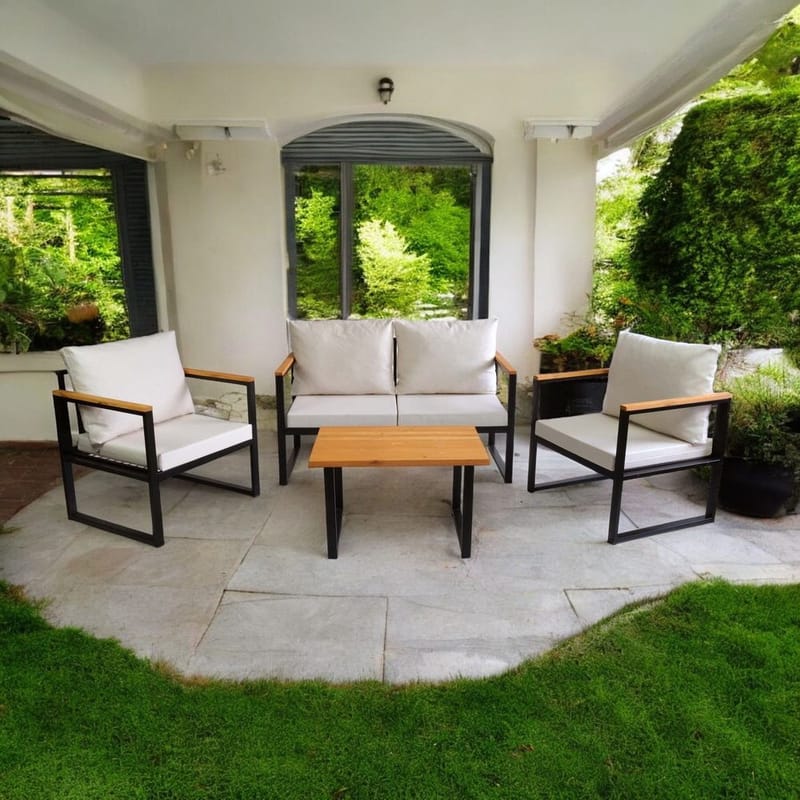 Zevric 4-seters Sofagruppe Utendørs - Beige - Hage - Utemiljø - Veranda & terrasse - Verandamøbler