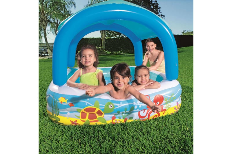Bestway Barnebasseng med baldakin blå 140x140x114 cm - Blå - Hage - Utendørsbad - Basseng - Barnebasseng & babybasseng
