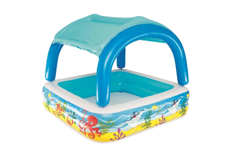 Bestway Barnebasseng med baldakin blå 140x140x114 cm - Blå - Hage - Utendørsbad - Basseng - Barnebasseng & babybasseng