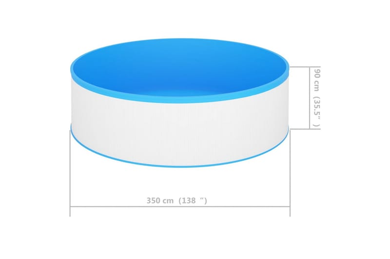 Plaskebasseng 350x90 cm hvit - Hage - Utendørsbad - Basseng - Barnebasseng & babybasseng