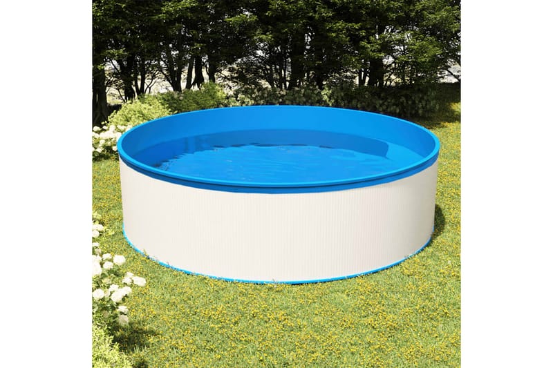 Plaskebasseng med overflaterenser og pumpe 350x90 cm hvit - Hage - Utendørsbad - Basseng - Barnebasseng & babybasseng