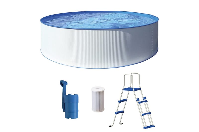 Basseng Stål Swim & Fun Kreta Rund Ø460 x 90 cm - Ø460 x 90 cm - Hage - Utendørsbad - Basseng - Frittstående basseng