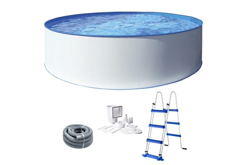 Basseng Stål Swim & Fun Kreta Rund XL Ø360 x 120 cm - Ø360 x 120 cm - Hage - Utendørsbad - Basseng - Frittstående basseng