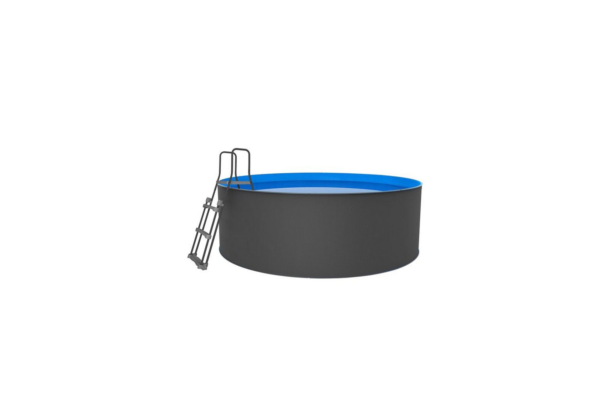 Basseng Stål Swim & Fun Santorini rundt Ø350 x 90 cm - Ø350 x 90 cm