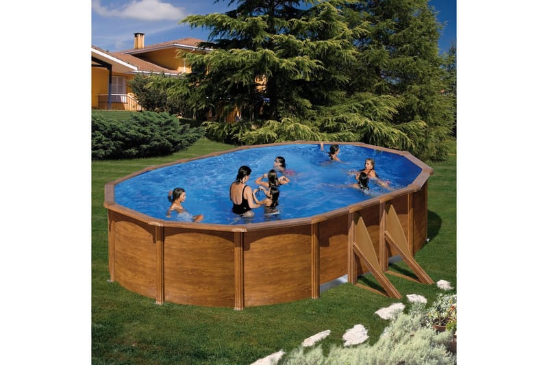 Bassengsett Planet Pool Classic Treimitasjon Oval 6,1 x 3,75 x 1,2 m - Hage - Utendørsbad - Basseng - Frittstående basseng