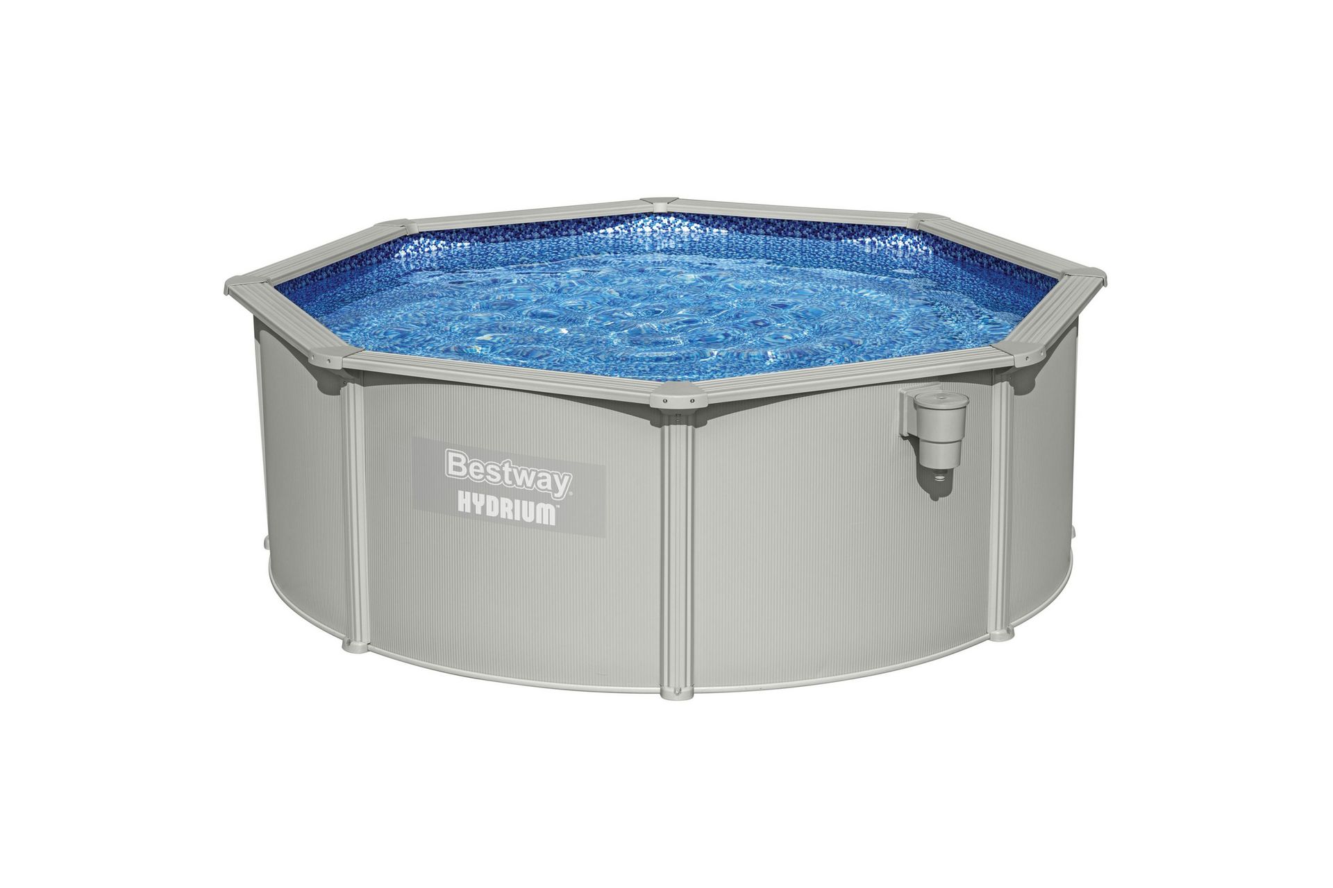 Bestway Hydrium Stålbasseng Rund 3,66 m - Grå - Hage - Utendørsbad - Basseng - Frittstående basseng