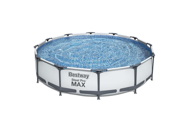 Bestway Steel Pro MAX Over bakken basseng Rundt 3,66x0,76 m Grå - Bestway - Hage - Utendørsbad - Basseng - Frittstående basseng