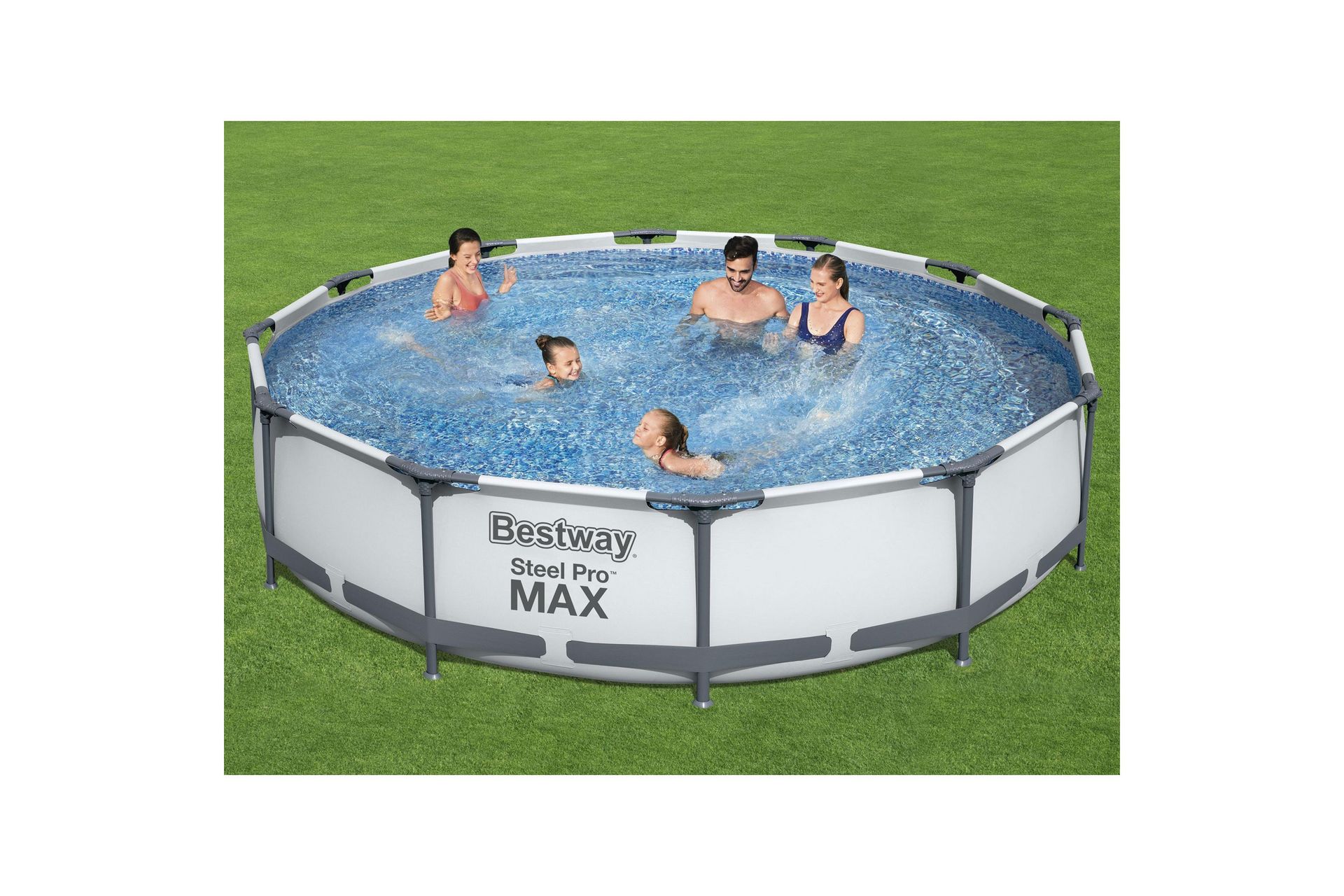 Bestway Steel Pro MAX Over bakken basseng Rundt 3,66x0,76 m Grå - Bestway - Hage - Utendørsbad - Basseng - Frittstående basseng
