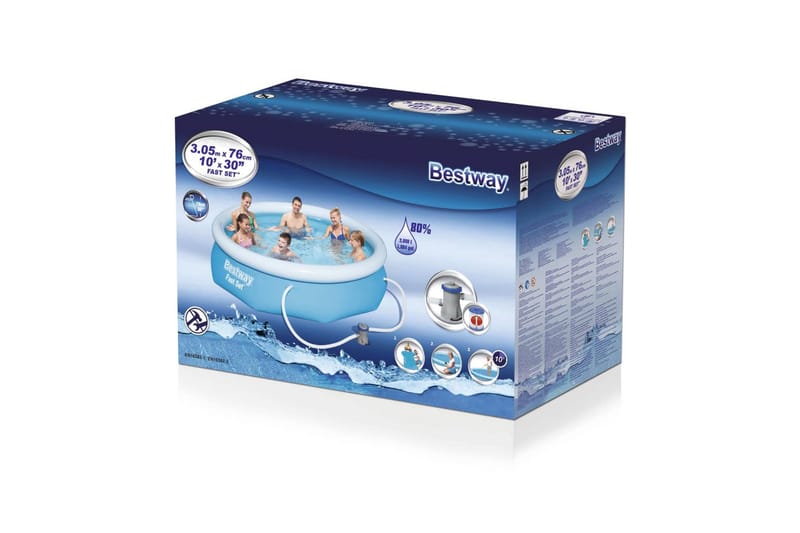 Bestway Bassengsett Fast Set 305x76 cm - Blå - Hage - Utendørsbad - Basseng - Frittstående basseng