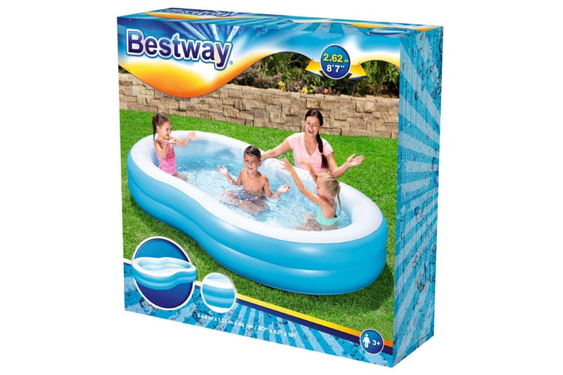 Bestway Big Lagoon Familiebasseng 262x157x46 cm - Blå - Frittstående basseng