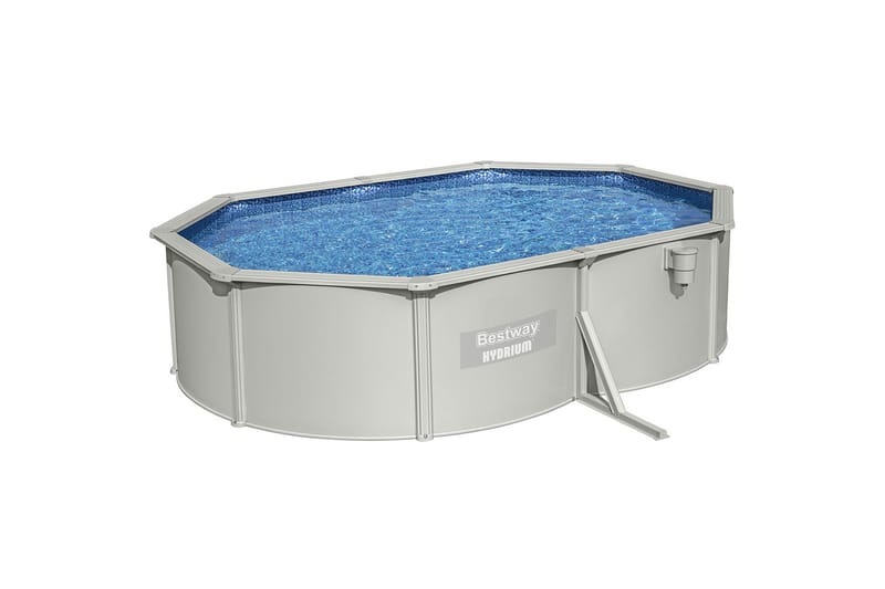 Bestway Hydrium Stålveggspool Oval 5 x 3,6 m Grå, Grå