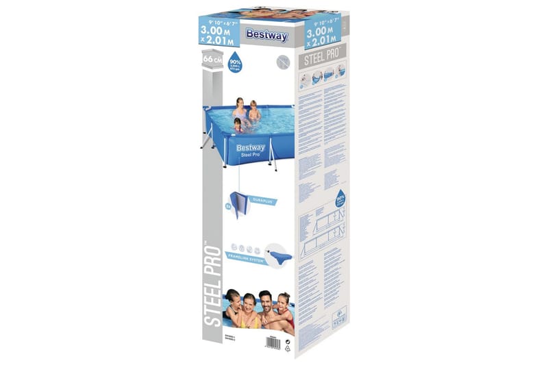 Bestway Steel Pro Svømmebasseng 300x201x66 cm - Blå - Hage - Utendørsbad - Basseng - Frittstående basseng