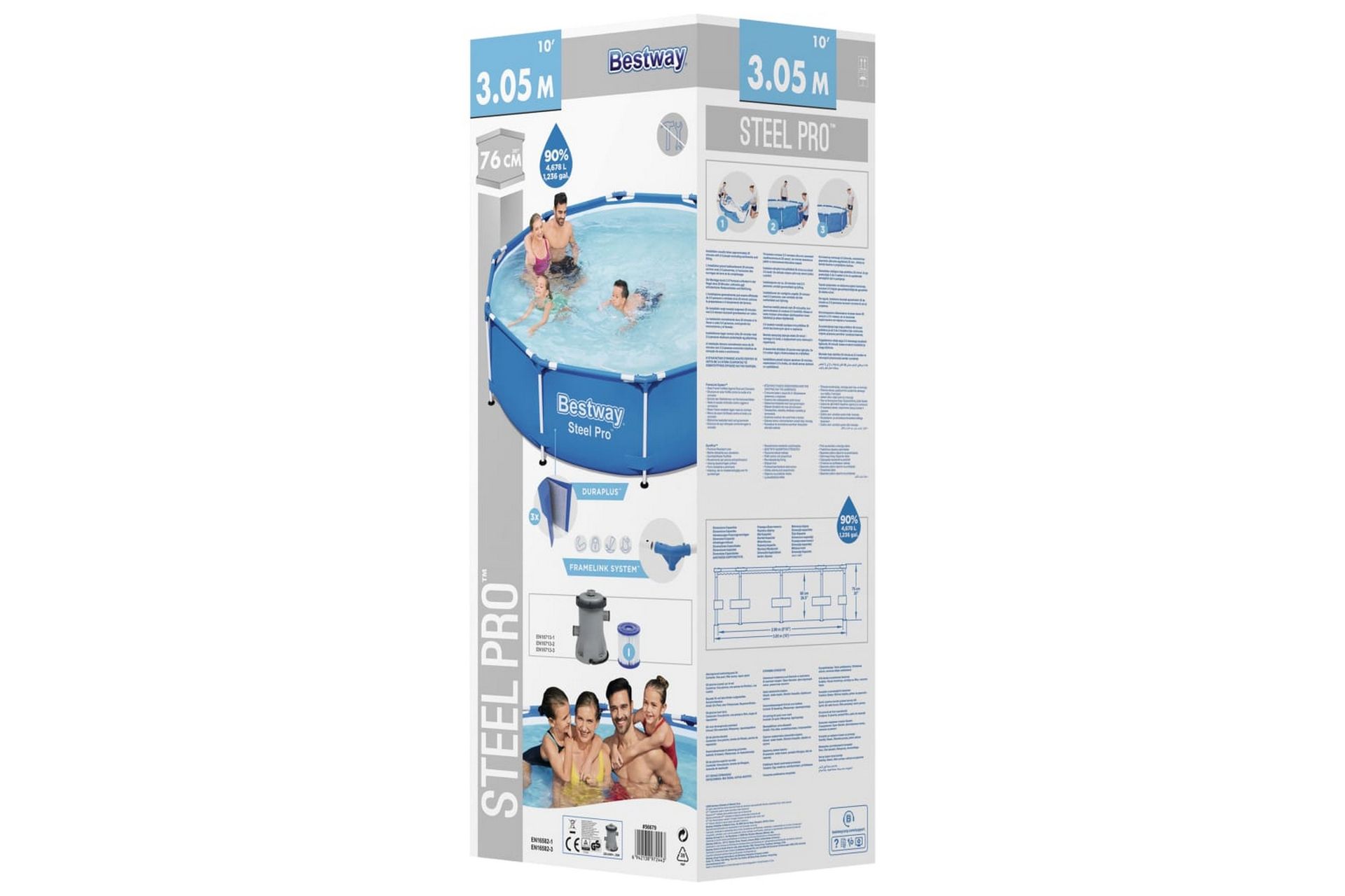 Bestway Steel Pro Svømmebasseng 305x76 cm - Blå - Hage - Utendørsbad - Basseng - Frittstående basseng
