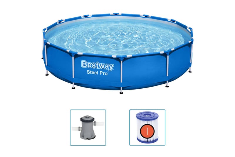 Bestway Steel Pro Rammebasseng 366x76 cm - Blå - Frittstående basseng