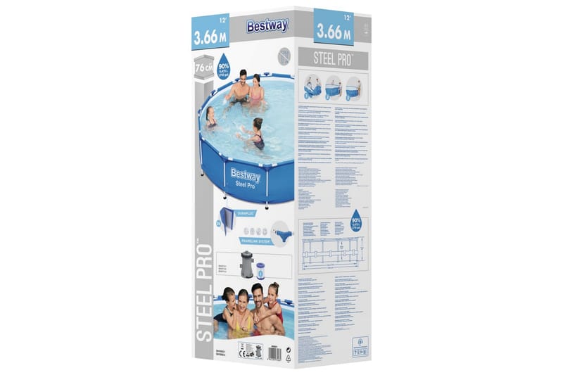 Bestway Steel Pro Rammebasseng 366x76 cm - Blå - Hage - Utendørsbad - Basseng - Frittstående basseng