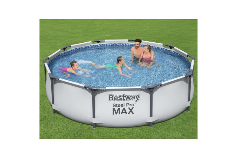 Bestway Steel Pro MAX Svømmebasseng 305x76 cm - Grå - Hage - Utendørsbad - Basseng - Frittstående basseng