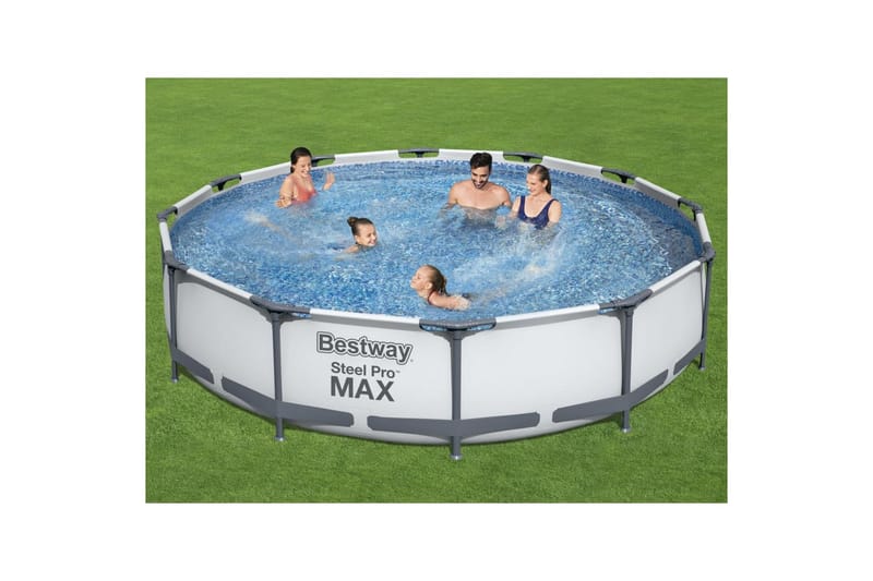 Bestway Svømmebasseng Steel Pro MAX 366x76 cm - Grå - Hage - Utendørsbad - Basseng - Frittstående basseng