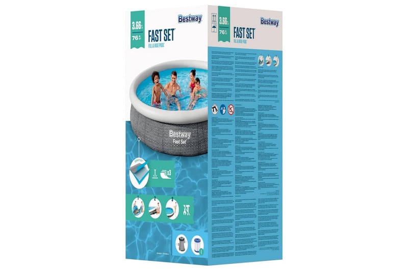 Bestway Svømmebassengsett rundt 366x76 cm - Hage - Utendørsbad - Basseng - Frittstående basseng