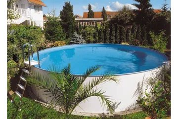 Pool over bakken Planet Pool Planet Pool stålveggbasseng Premium rund 5,0x1,5 m nedgravd L:Pe Grå - Hage - Utendørsbad - Basseng - Frittstående basseng