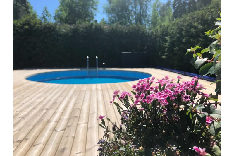 Pool over bakken Planet Pool Planet Pool stålveggbasseng Premium rund 4,2x1,2 m nedgravd L:Ca Vit - Hage - Utendørsbad - Basseng - Frittstående basseng