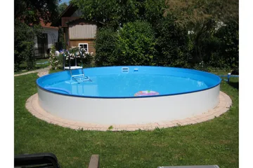 Pool over bakken Planet Pool Planet Pool stålveggbasseng Premium rund 5,0x1,5 m nedgravd L:Pe Grå - Hage - Utendørsbad - Basseng - Frittstående basseng