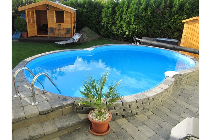 Pool over bakken Planet Pool Planet Pool stålveggbasseng Premium åttekantform 6,25x3,6x1,5 m nedgravd Vit - Hage - Utendørsbad - Basseng - Frittstående basseng