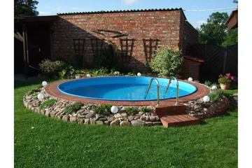 Pool over bakken Planet Pool Planet Pool stålveggbasseng Premium rund 5,0x1,5 m nedgravd L:Pe Grå - Hage - Utendørsbad - Basseng - Frittstående basseng
