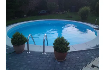 Pool over bakken Planet Pool Planet Pool stålveggbasseng Premium rund 5,0x1,5 m nedgravd L:Pe Grå - Hage - Utendørsbad - Basseng - Frittstående basseng