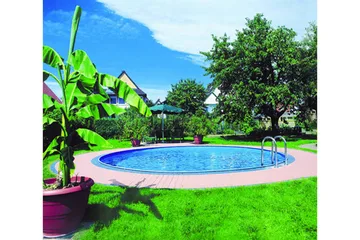 Pool over bakken Planet Pool Planet Pool stålveggbasseng Premium rund 5,0x1,5 m nedgravd L:Pe Grå - Hage - Utendørsbad - Basseng - Frittstående basseng