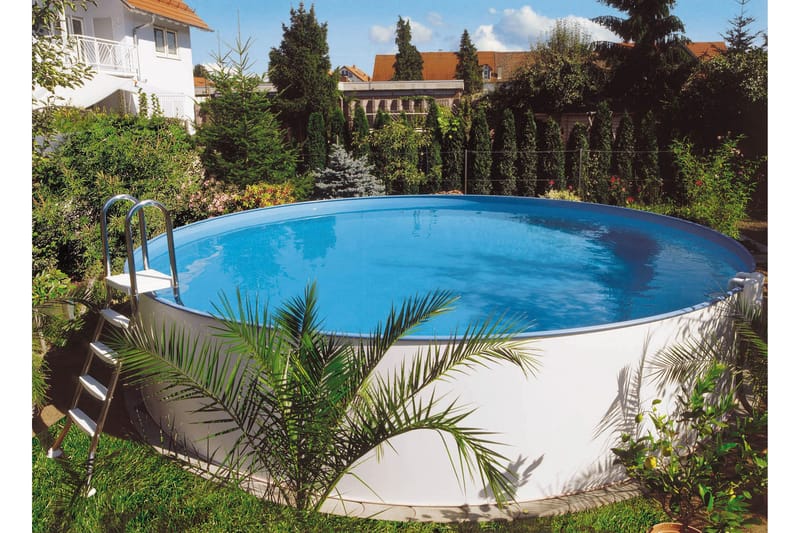 Stålveggbasseng Premium Rund 6,0x1,5m Innebygd L:Carrara 0. - Planet Pool - Hage - Utendørsbad - Basseng - Frittstående basseng