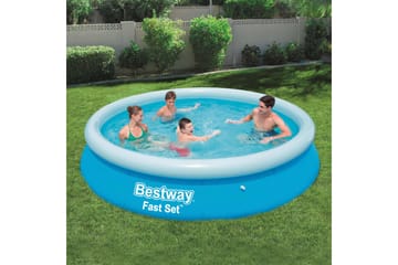 Bestway Oppblåsbart svømmebasseng Fast Set rundt 366x76 cm - Blå - Hage - Utendørsbad - Basseng - Oppblåsbart basseng & plastbasseng