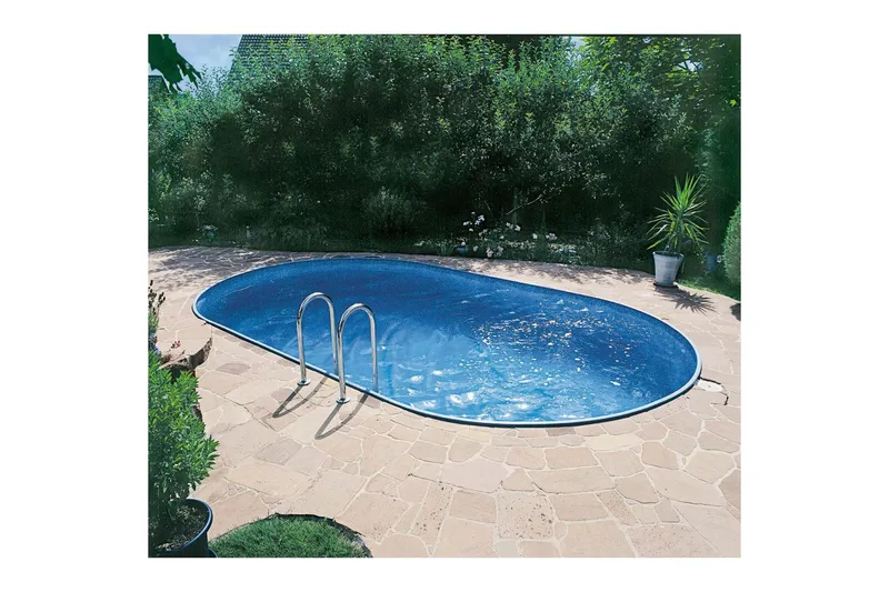 Stålveggspool Planet Pool Premium Oval 6 x 3,2 m, Persia Grå - 6 x 3,2 m, Persia Grå - Hage - Utendørsbad - Basseng - Frittstående basseng
