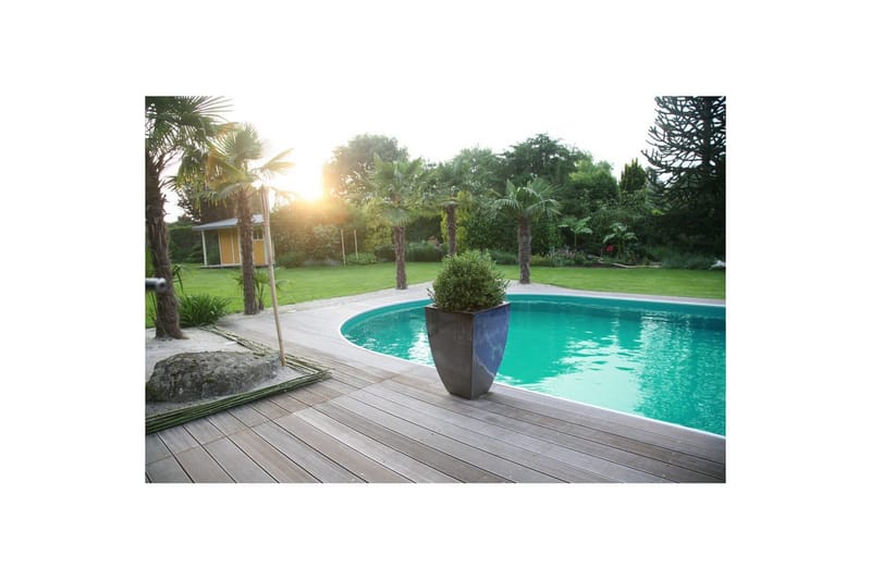 Stålveggspool Planet Pool Premium Oval 8 x 4,2 m, Persia Grå - 8 x 4,2 m, Persia Grå - Hage - Utendørsbad - Basseng - Frittstående basseng