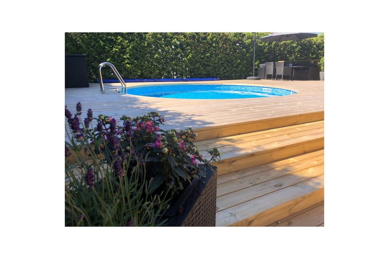Stålveggspool Planet Pool Premium Rund Ø 5 m, Persia Blå, 1,5 m - Ø 5 m, Persia Blå, 1,5 m - Hage - Utendørsbad - Basseng - Frittstående basseng