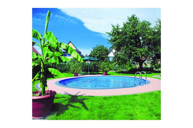 Stålveggspool Planet Pool Premium Rund Ø 5 m, Persia Blå, 1,5 m - Ø 5 m, Persia Blå, 1,5 m - Hage - Utendørsbad - Basseng - Frittstående basseng
