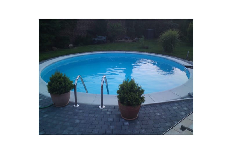 Stålveggspool Planet Pool Premium Rund Ø 5 m, Persia Blå, 1,5 m - Ø 5 m, Persia Blå, 1,5 m - Hage - Utendørsbad - Basseng - Frittstående basseng