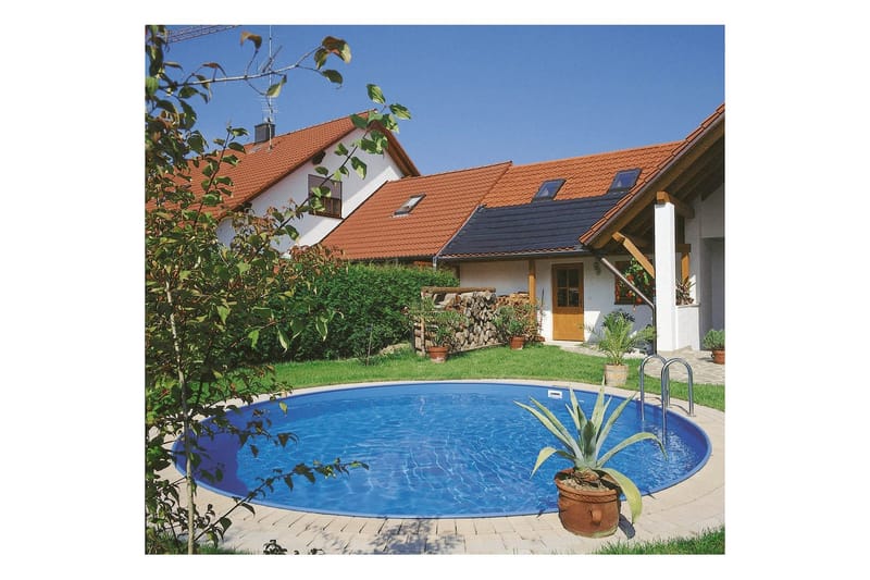 Stålveggspool Planet Pool Premium Rund Ø 5 m, Persia Blå, 1,5 m - Ø 5 m, Persia Blå, 1,5 m - Hage - Utendørsbad - Basseng - Frittstående basseng
