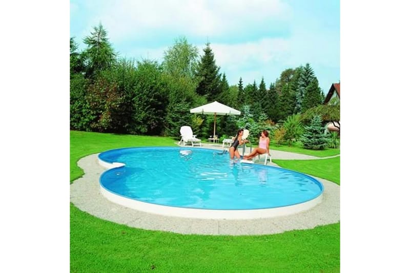 Stålveggspool Planet Pool Premium Åtteformet 5,25 x 3,2 m, Blå - 5,25 x 3,2 m, Blå - Hage - Utendørsbad - Basseng - Frittstående basseng