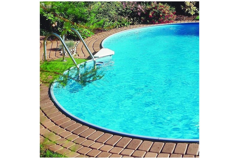 Stålveggspool Planet Pool Premium Åtteformet 7,25 x 4,6 m, Persia Grå - 7,25 x 4,6 m, Persia Grå - Hage - Utendørsbad - Basseng - Frittstående basseng