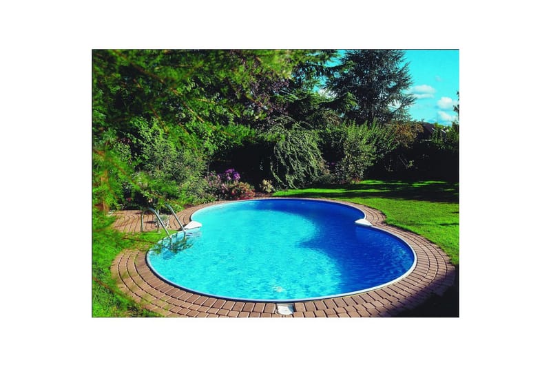 Stålveggspool Planet Pool Premium Åtteformet 7,25 x 4,6 m, Persia Grå - 7,25 x 4,6 m, Persia Grå - Hage - Utendørsbad - Basseng - Frittstående basseng