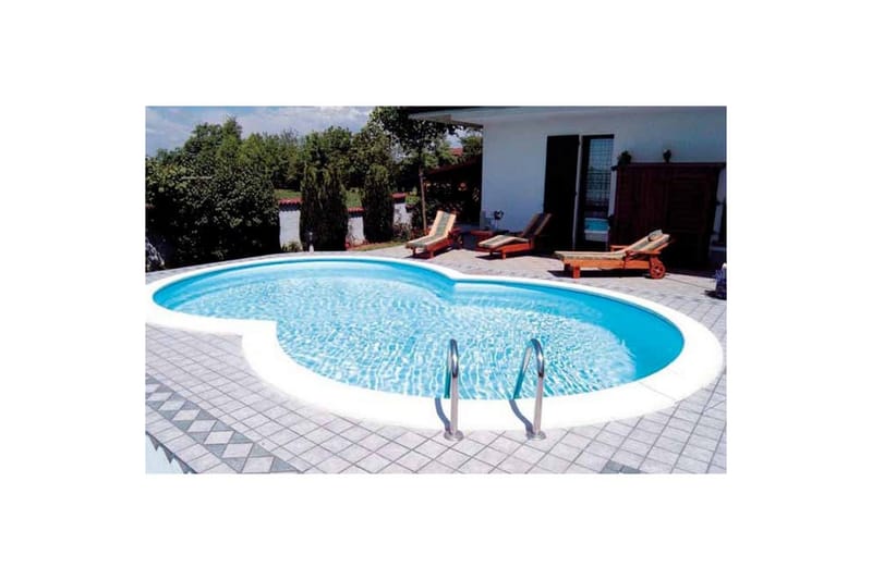 Stålveggspool Planet Pool Premium Åtteformet 7,25 x 4,6 m, Persia Grå - 7,25 x 4,6 m, Persia Grå - Hage - Utendørsbad - Basseng - Frittstående basseng