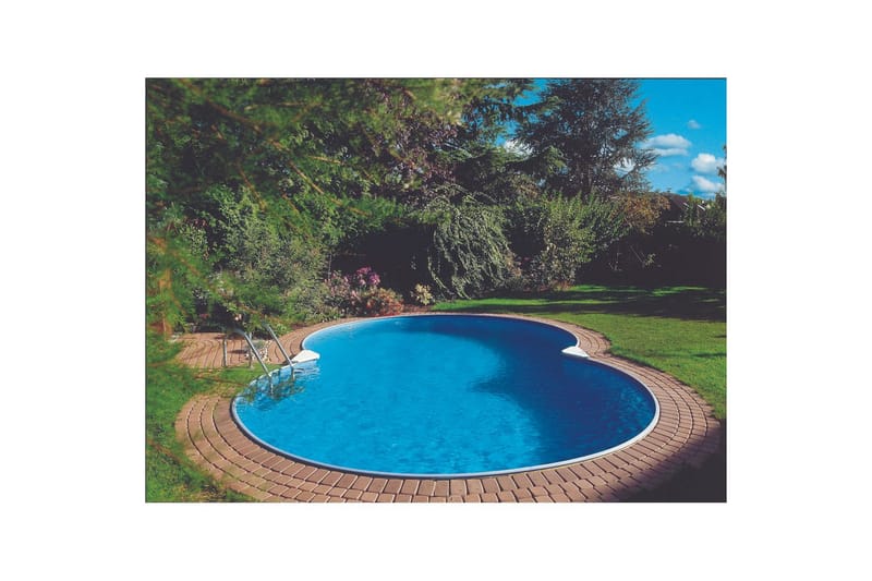Stålveggspool Planet Pool Premium Åtteformet 7,25 x 4,6 m, Persia Grå - 7,25 x 4,6 m, Persia Grå - Hage - Utendørsbad - Basseng - Frittstående basseng