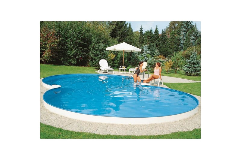 Stålveggspool Planet Pool Premium Åtteformet 7,25 x 4,6 m, Persia Grå - 7,25 x 4,6 m, Persia Grå - Hage - Utendørsbad - Basseng - Frittstående basseng