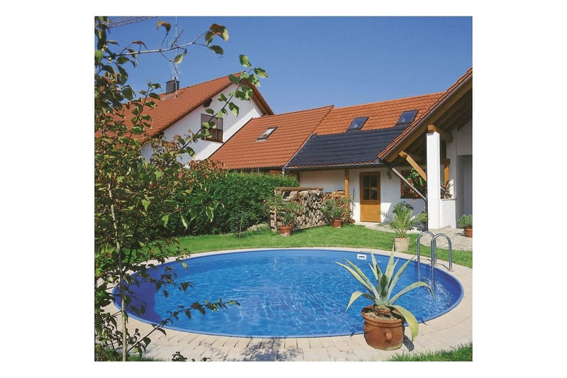 Stålveggspool Planet Pool Premium Rund Ø 3,5 m, Persia Blå, 1,2 m - Ø 3,5 m, Persia Blå, 1,2 m - Hage - Utendørsbad - Basseng - Frittstående basseng