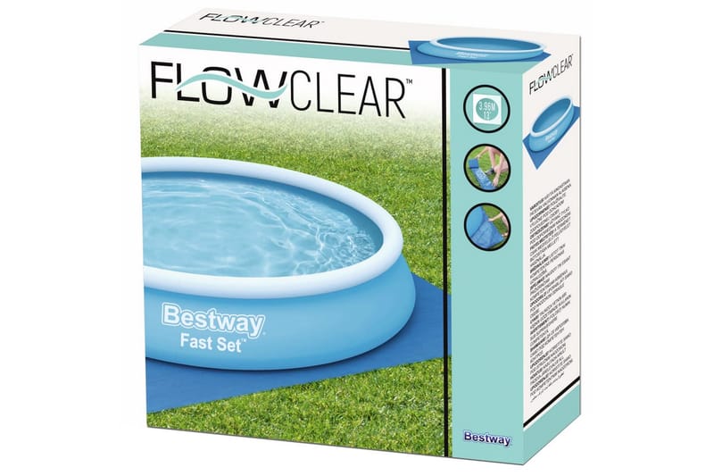 Bestway Bassengduk Flowclear 396x396 cm - Blå - Bassengduk & liner