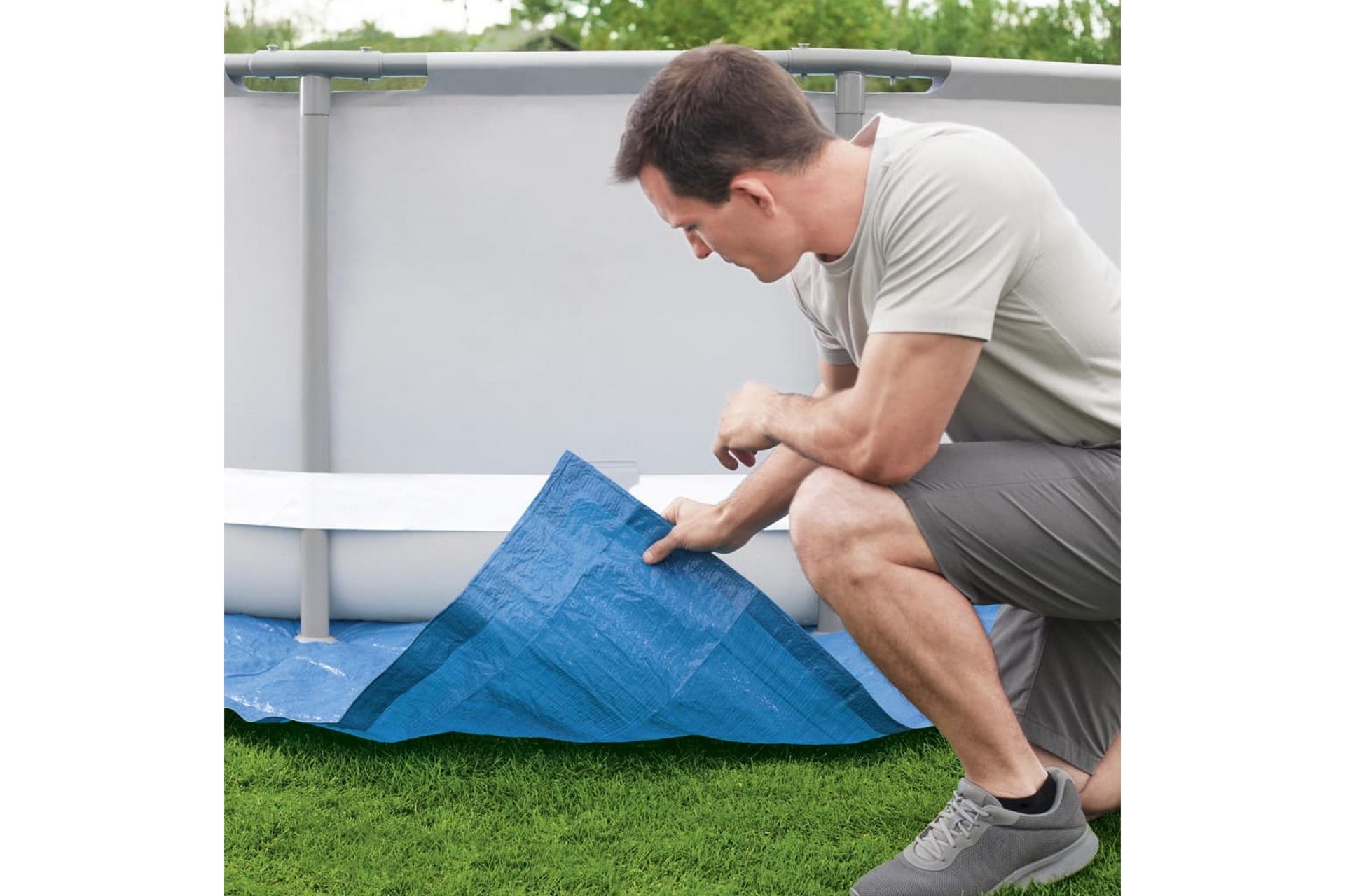 Bestway Bassengduk Flowclear 488x488 cm - Blå - Hage - Utendørsbad - Bassengtilbehør - Bassengduk & liner