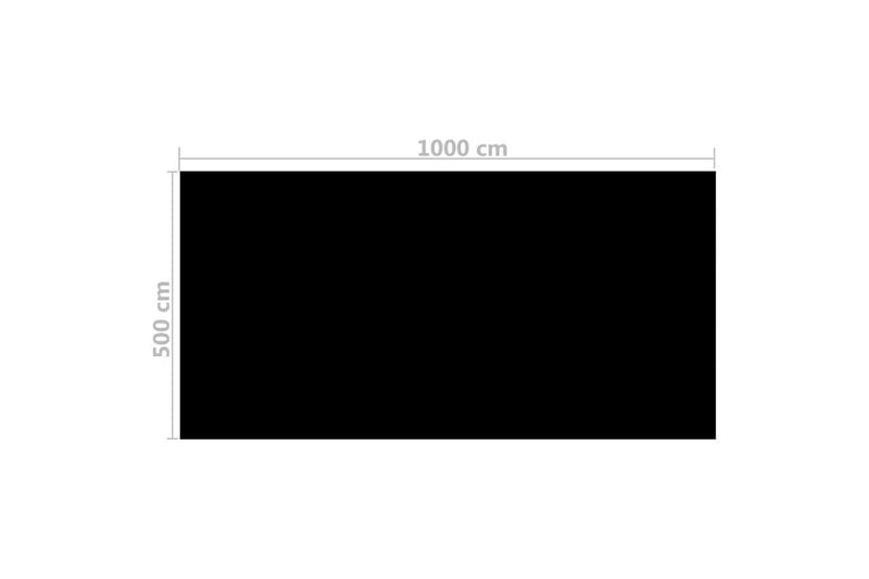 Firkantet PE bassengdekke 10 x 5 m - Svart - Bassengduk & liner